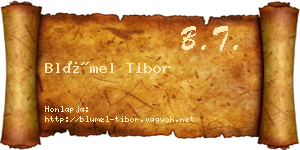 Blümel Tibor névjegykártya